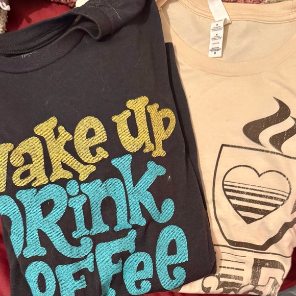 Coffee Lovers Graphic Tee Bundle – 2 Shirts – Size M - Picture 1 of 6